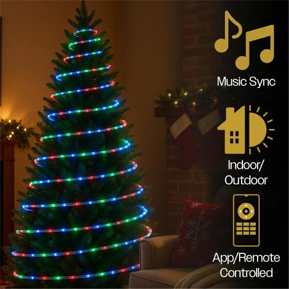 Scotts of Stow Xmas Haus RGB Mini Seed LED Multifunction String Lights APP Control  Multifunction Handheld Remote 24m