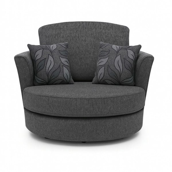 Furnishings For Less Byron Dundee Chenille Fabric Swivel Chair
