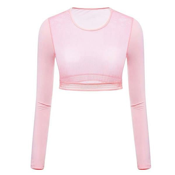 Anniou UPF 50+ Golf Mesh Layering Top - pink