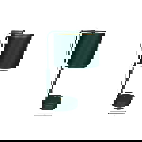 Milagro Verde Hand Made Scandi Style Table Lamp In A Rich Green Finish With Gold Accents Holds 1xE27 LED Bulb