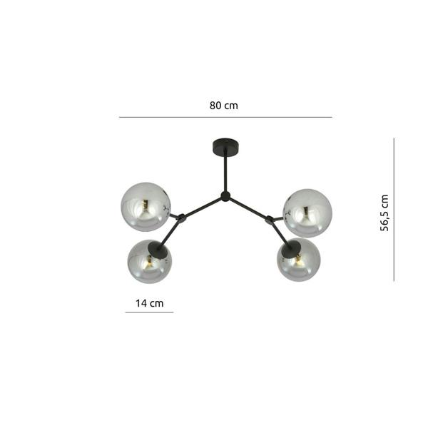 Emibig SPACE Ceiling lamp  4 x E14 Black with Graphite Shade