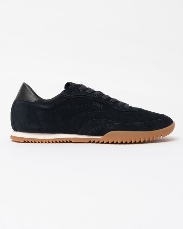 BOSS Orange Careton Mens Low-top trainers in suede and leather - Dark Blue 401
