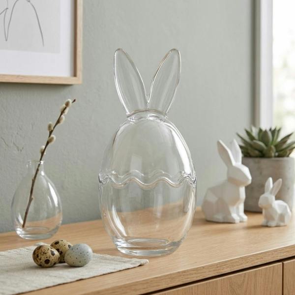 Garden Greatness Springtime Bunny Ears Glass Jar