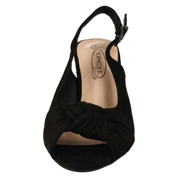 Spot On Ladies Spot On Wide Fit Sling Back Shoes With A Kitten Heel F12110