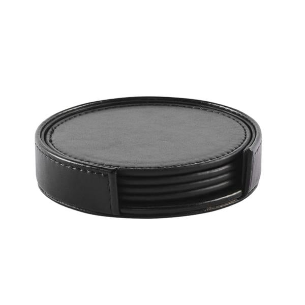 MidOcean Posa PU Coaster Set - Black - 