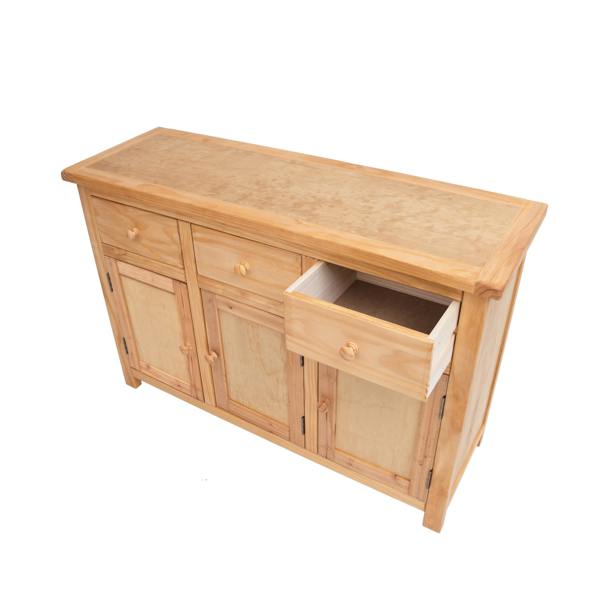 Cabinet Bits Lugo Waxed 3 Drawer 3 Door Sideboard Wood Knob