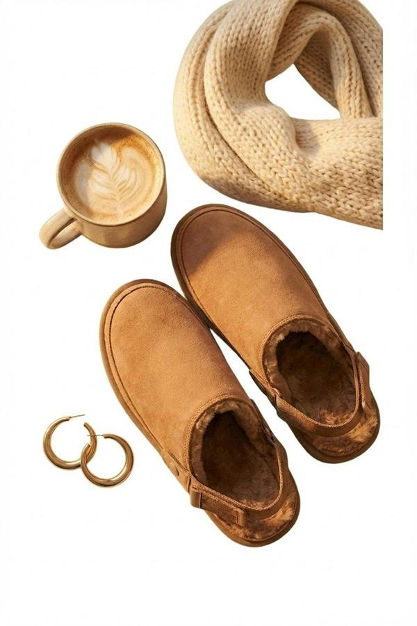 Niraya Faux Suede Slingback Mule Sandals With Cuff Strap - Khaki_wb