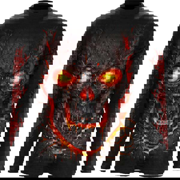 SKULL LAVA - Longsleeve T-Shirt Black - Spiral USA