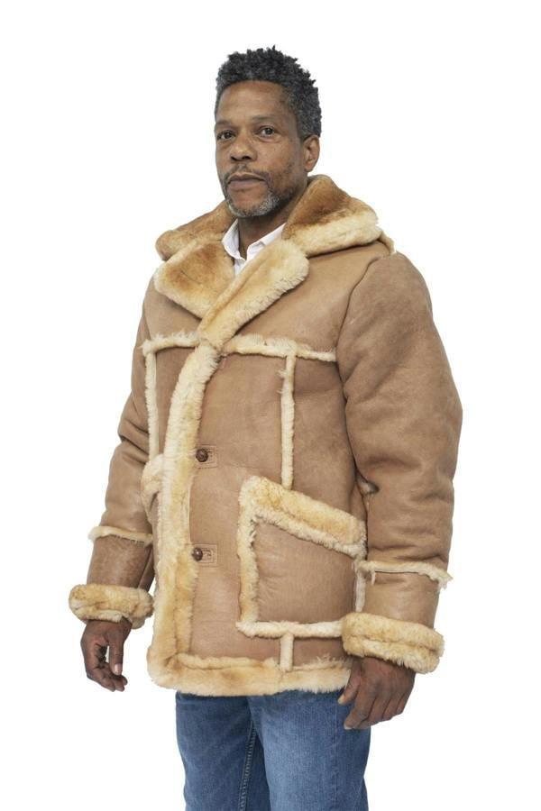 Infinity Leather Mens Designer Winter Sheepskin Fur Coat-Leominster