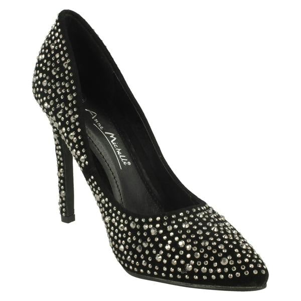 Anne Michelle Ladies Anne Michelle Diamante Court Shoes
