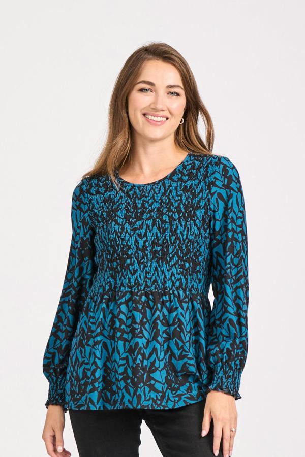 Mudflower Leaf Print Soft Touch Tunic