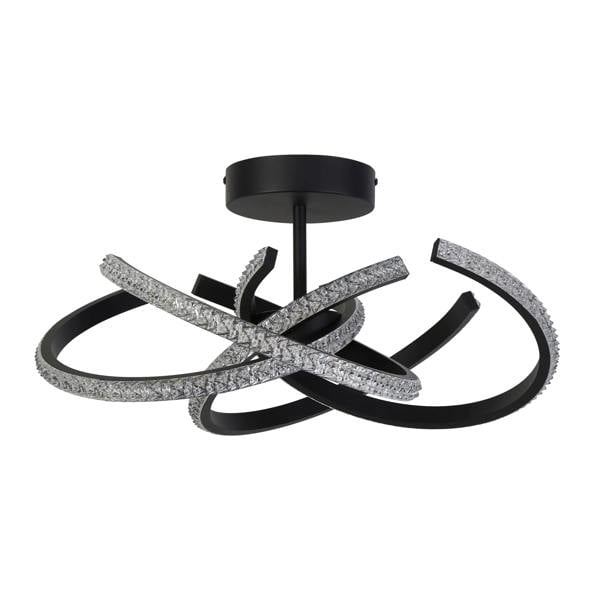 Pagazzi Lighting Wills Black LED Semi-Flush Ceiling Light