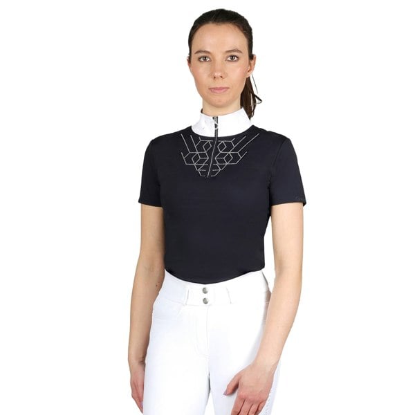 Coldstream Womens Hermitage Diamante Show Shirt - Navy/Navy