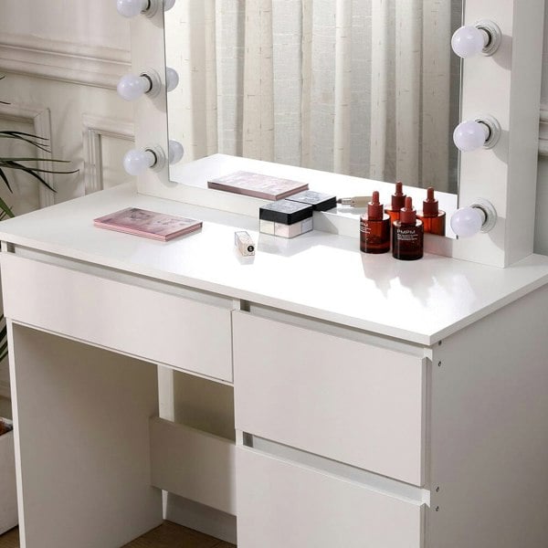 43cm D Hollywood Dressing Table with Large Lighted Mirror Dressing Tables Living and Home