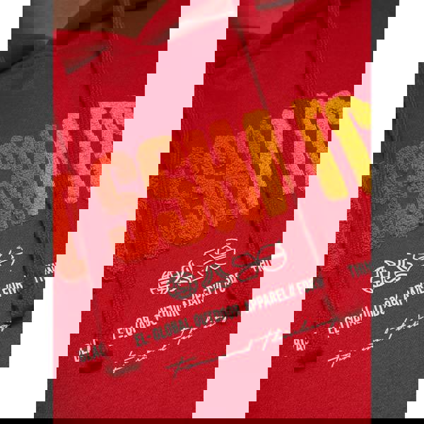 Crosshatch Mens Flocked Hoodie - Red - 