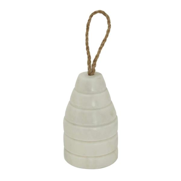 Hill Interiors Marble Ribbed Doorstop - White - 