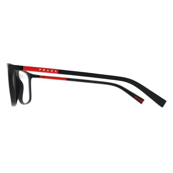 Prada Sport Glasses Frames PS03QV DG01O1 Black Rubbered Men