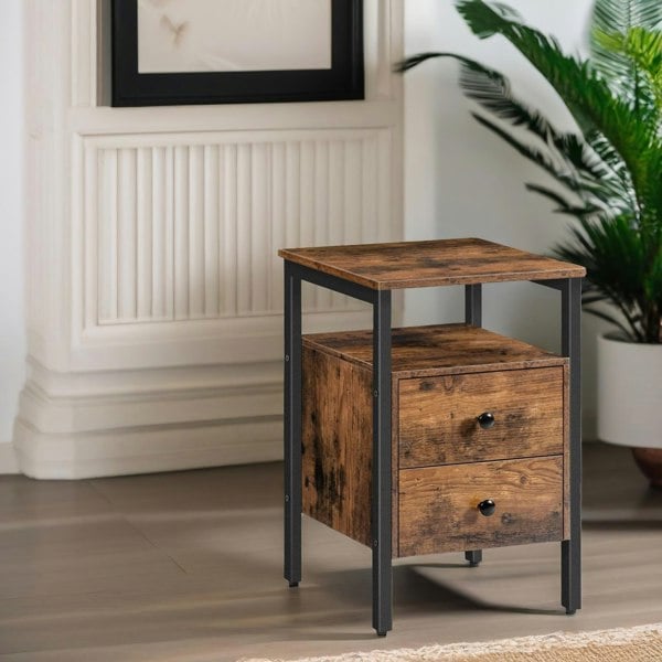 Rafaelo Mobilia Bedside Table with 2 Drawers