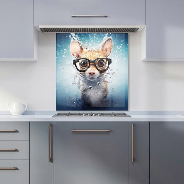 Warren Reed - Designer Splashart Mouse With Glasses Kitchen Splashback