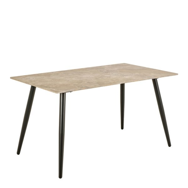 Furniture To Go Wicklow Ceramic Dining Table Brown/Black 140x75cm Included 4 Brooke Dining Chairs in Taupe