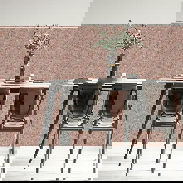 WT1590 - Vintage Pink Marble Mosaic Wall Tile Sticker Set - 15 x 15 cm (6 x 6 in) - 24 pcs