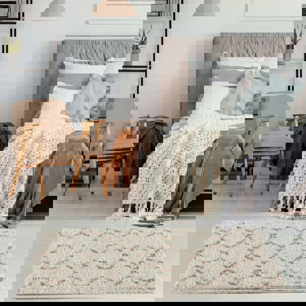 Ivory Beige colours Moroccan rug High Quality Suitable for Floor heating