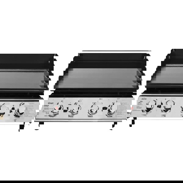 4 Burner Portable Flat Top Plancha Grill - Stainless Steel Smash Burger Camping