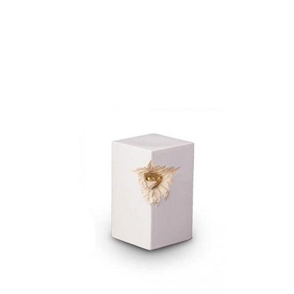 Memorials Direct Ceramic Art Urn (White with Gold Heart)
