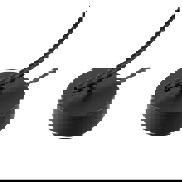 Chic Black Table Lamp with Oatmeal Natural Textured Linen Fabric Shade Image 5