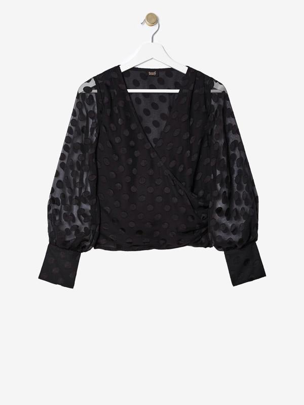 Rose & Nancy Ivy Spot Wrap Blouse