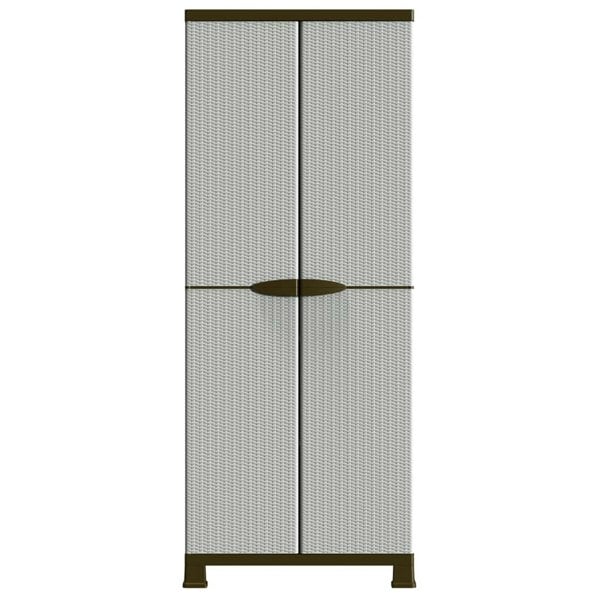 Berkfield Plastic Cabinet 68x39x171.5 cm Rattan Design