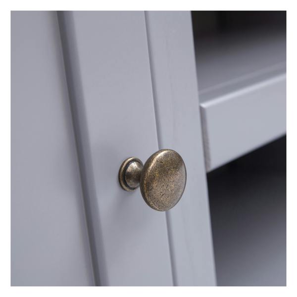 Cabinet Bits Rocca Grey 2 Door TV Cabinet Brass Knob