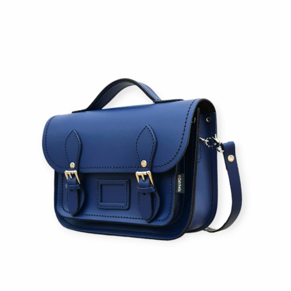 Zatchels Leather Midi Satchel - Royal Blue