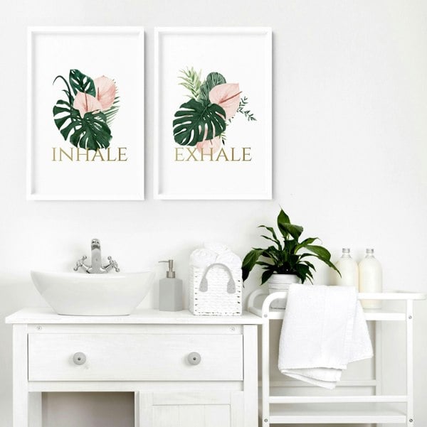 Relaxation wall art | set of 2 wall art for bathroom