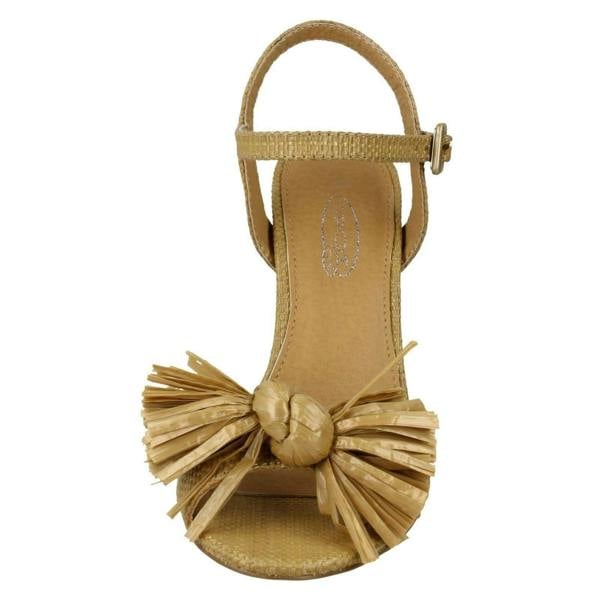 Spot On Ladies Spot On Chunky Heel Fringe Bow Vamp Sandals F10842