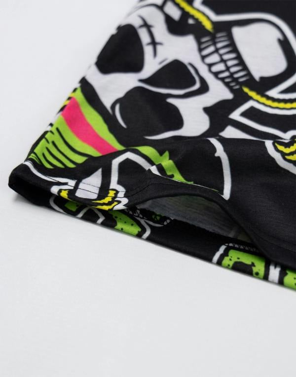 Vanilla Underground One Piece Boys Black Skulls Long Sleeve Long Leg Pyjama and Jumper 3 Piece Set
