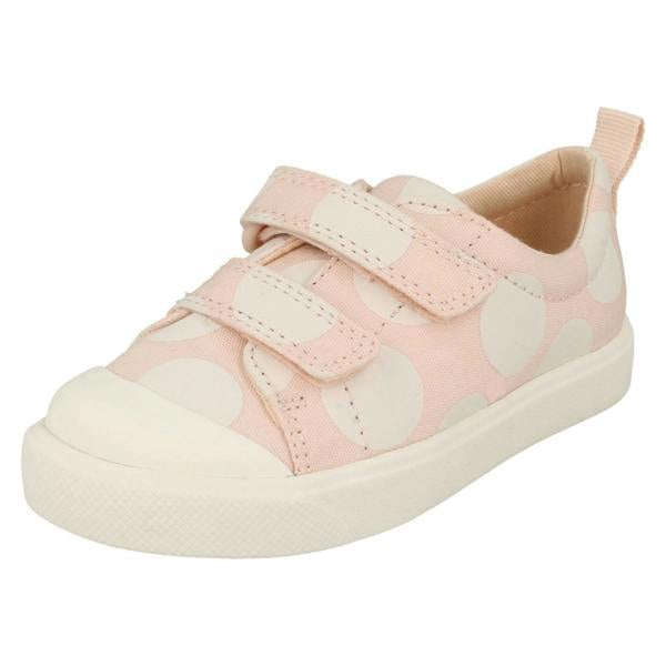 Clarks Childrens Boys Girls Clarks Pattern Detailed Canvas Shoes City Flare Lo T