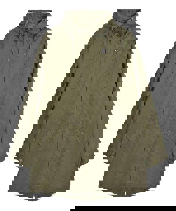 Lambretta Mens Shower Resistant Hooded Classic Badge Fishtail Parka