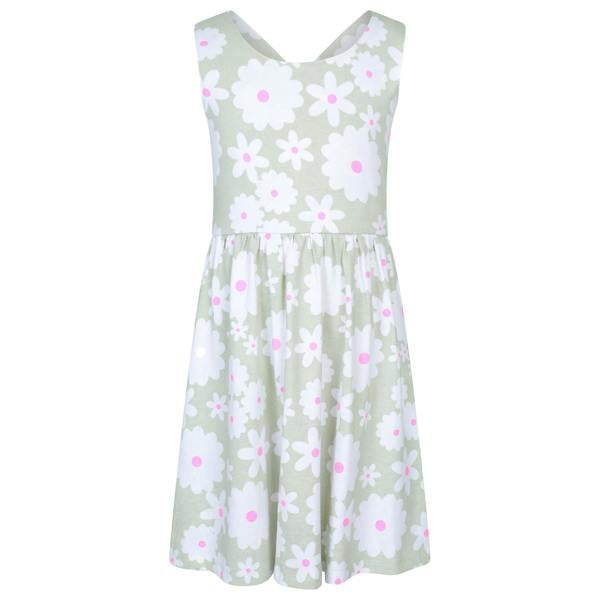 Mountain Warehouse Girls Lana Flowers Cross Back Dress - Pale Green - 