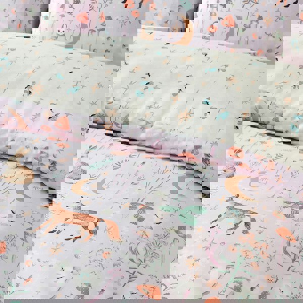 Catherine Lansfield Enchanted Twilight Animals Reversible Duvet Cover Set Lilac