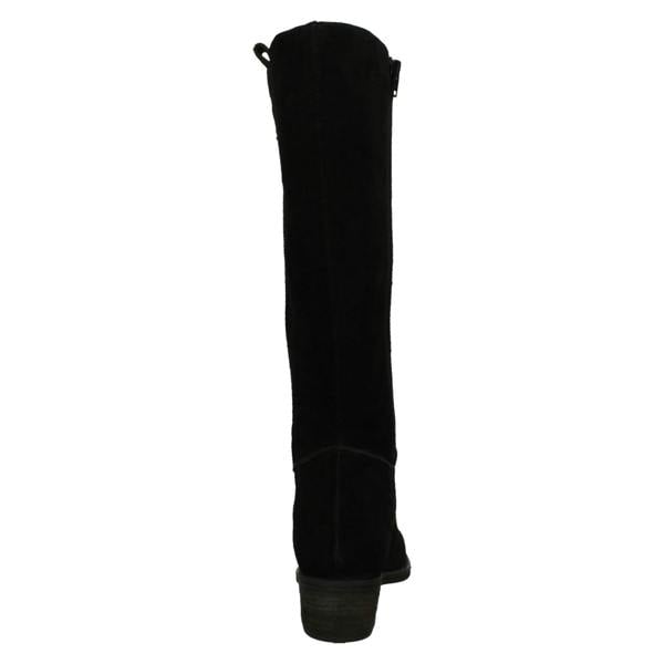 Spot On Ladies Low Cuban Heel Suede Leather High Leg Boot with Inside Zip F51230