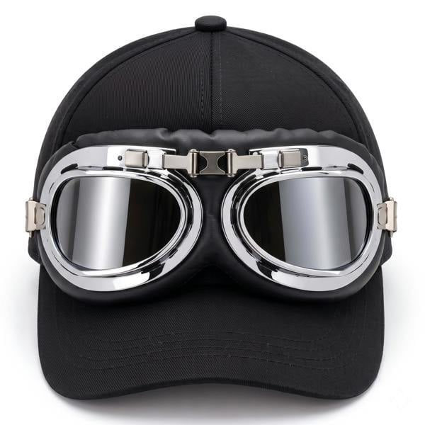 HAAY TOOLS British RAF Style Aviation Goggles – Biggles Pilot Frame, Kids Aviator Hat with Goggles, Pilot Style Summer Hat for Boys & Girls
