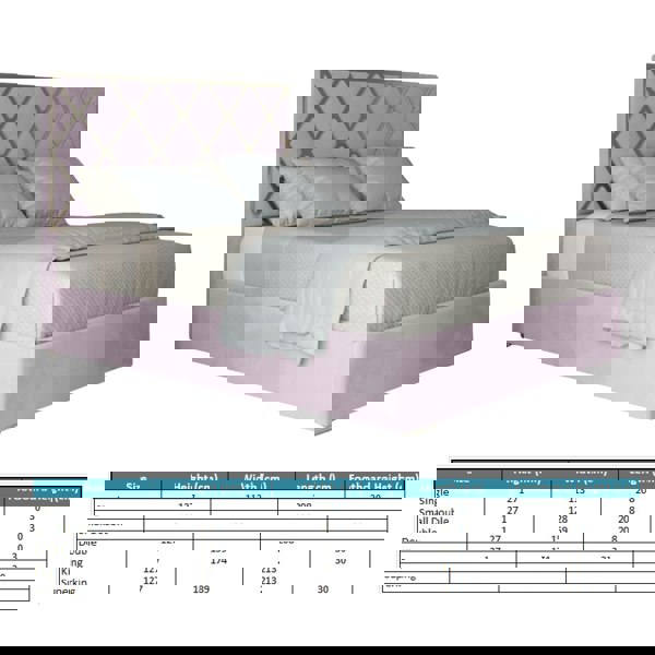 Casa Magna Tammy Upholstered Soft Velvet Metal Bed Frame - Pink