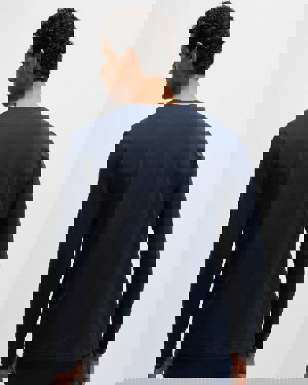 BOSS Orange Mix&Match Mens Long Sleeve Stretch-Cotton T-Shirt with Embroidered Logo  - Dark Blue 403