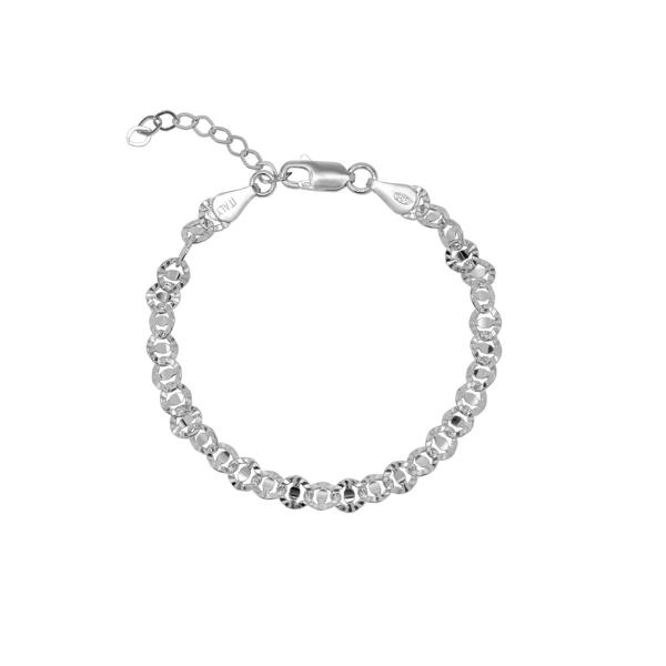 Spero London Floral Cut-Out Textured Link Chain Bracelet