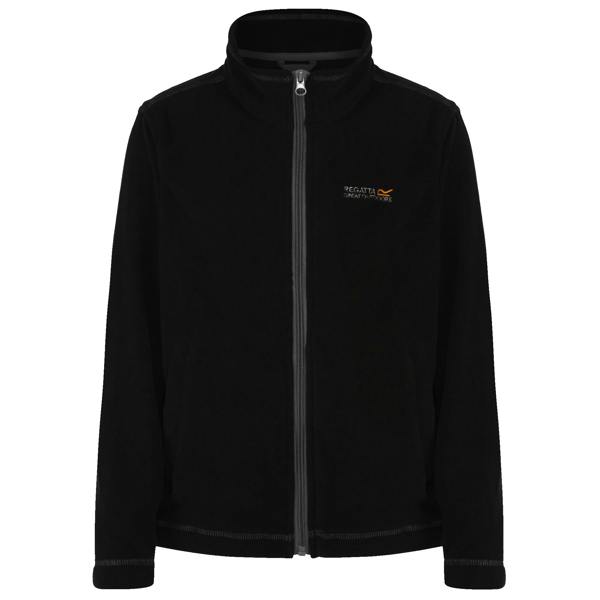 Regatta Great Outdoors Childrens/Kids King II Lightweight Full Zip Fleece Jacket - Black/Black - 