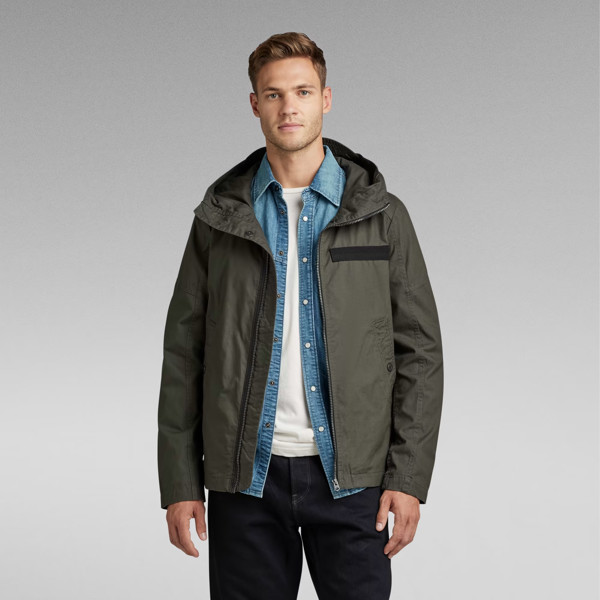 G-Star Raw Batt DC Hooded Overshirt Jacket - Green