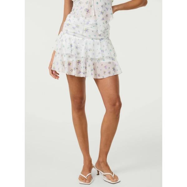 Pink Vanilla Ditsy Dot Mesh RaRa Hem Skirt