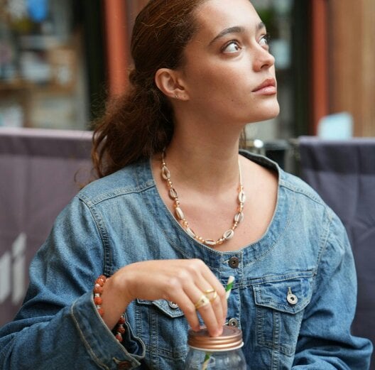 The Colourful Aura Gold-Plated Cowrie Shell Bohemian Necklace