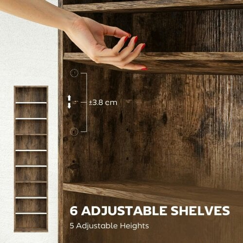 Wyld Haus Alste 140cm Wooden Rustic Brown Narrow Bookcase Storage Unit